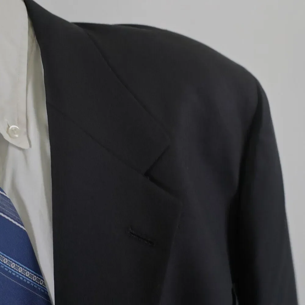 Pierre Cardin Wool Cashmere Black Blazer‎ 48R 2 Button